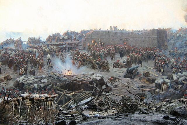 Картина "Оборона Севастополя" Франца Рубо 